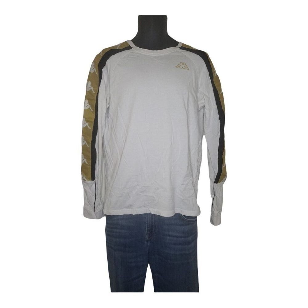 Kappa‎ Authentic Long Sleeve Sz L Tshirt Women White And Gold